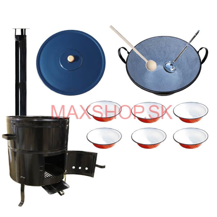 Smaltovaný kotol 70 L + smaltované taniere BIG PARTY