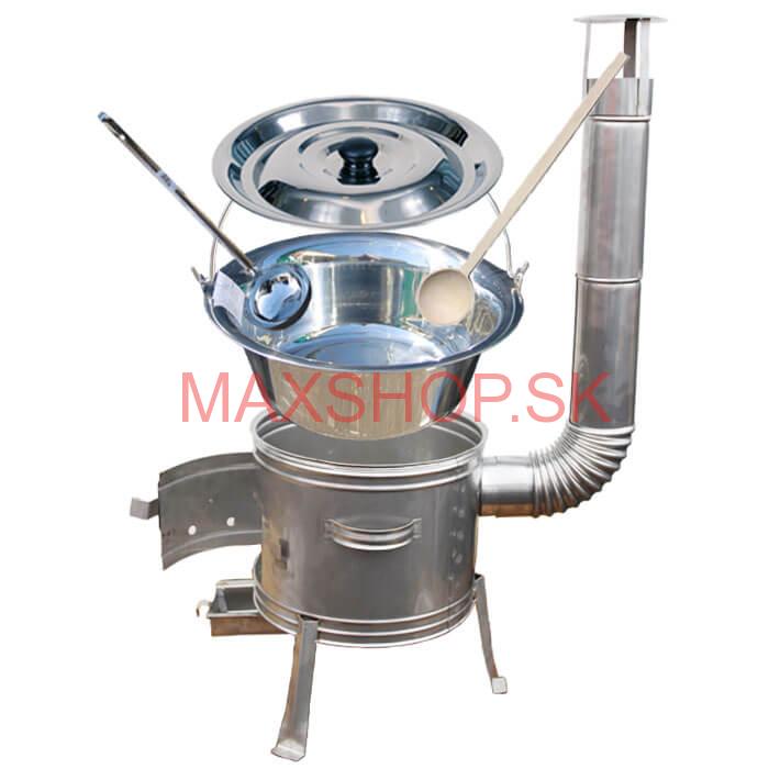 Antikorový kotlík 30 L (1,2 mm) + nerezová kotlina 45 cm + vareška a naberačka TOPLUX