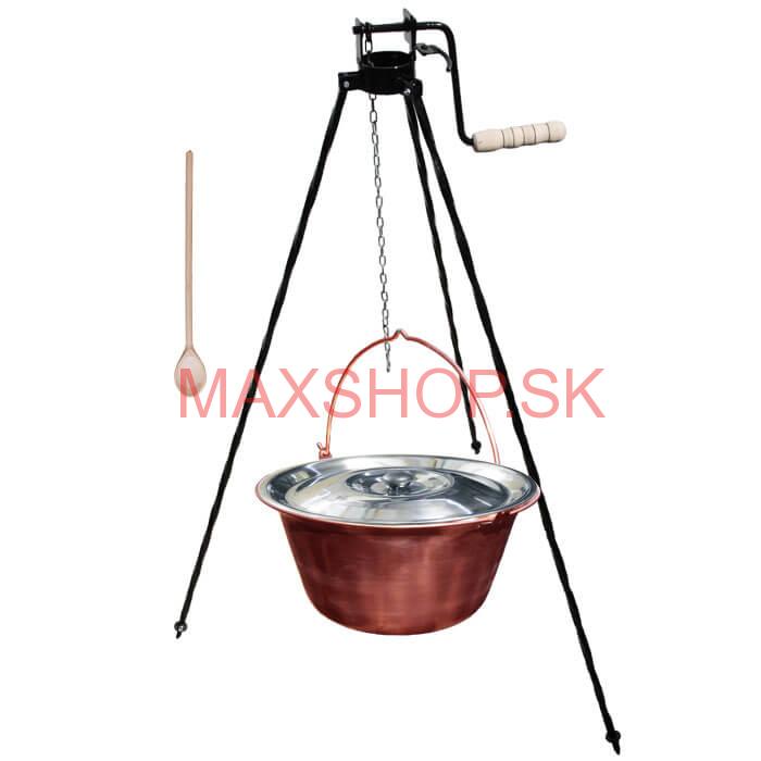 Medený kotlík 30 L (1,2 mm) + stojan s kladkou VAR