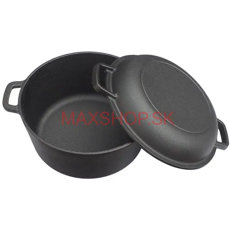 Liatinový hrniec s pokrievkou 2 v 1