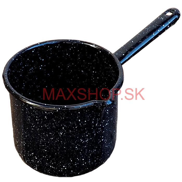 Smaltovaný hrnček s rúčkou 0,6 L – Čierny