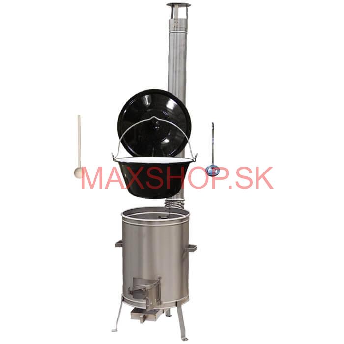 Smaltovaný kotlík 25 L (1,2 mm) + nerezová kotlina 42 cm LUX  + vareška a naberačka