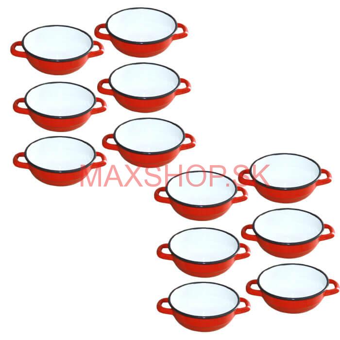 Súprava smaltovaných selských misiek 18 cm 12 ks