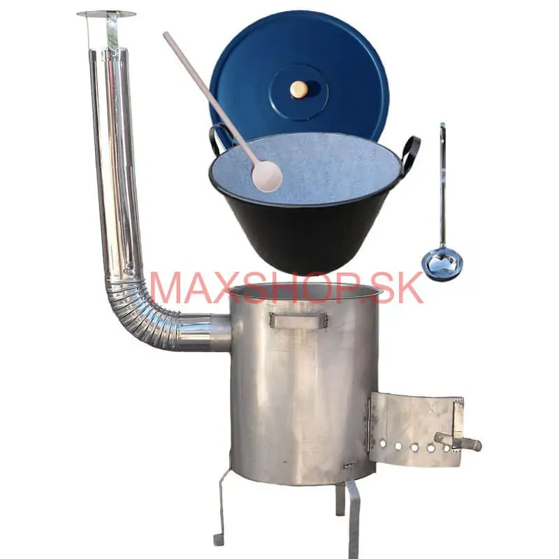 Zabíjačkový smaltovaný kotol 70 L + nerezová kotlina 1,5 mm 53 cm STRONG EXCLUSIVE