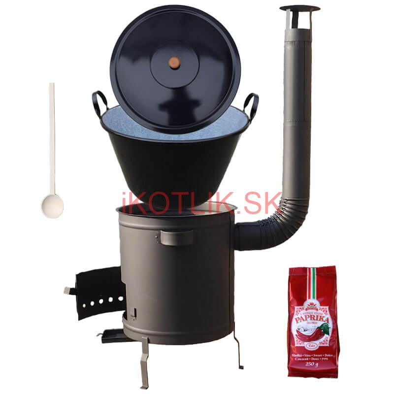 Smaltovaný kotol 60 L + hrubostenná kotlina 53 cm (1,5 mm) STRONG PLUS 600 + sladká paprika 250 g