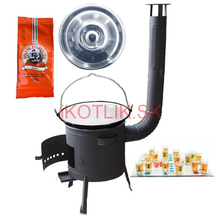 Smaltovaný kotlík 20 L (1,2 mm) + korenie + človeče pi už + nízka žiaruvzdorná kotlina 42 PLUS 600