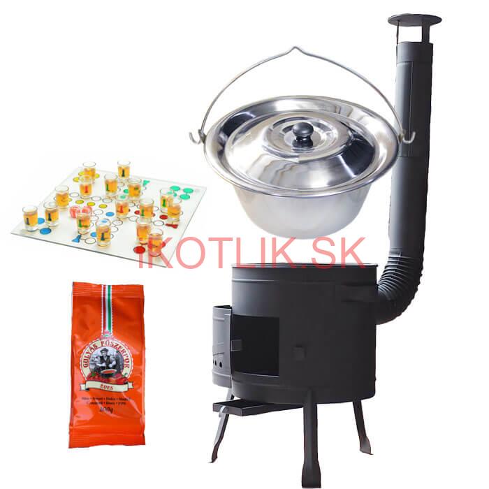 Nerezový kotlík 22 L (0,8 mm) + korenie + človeče pi už + nízka žiaruvzdorná kotlina 42 PLUS 600