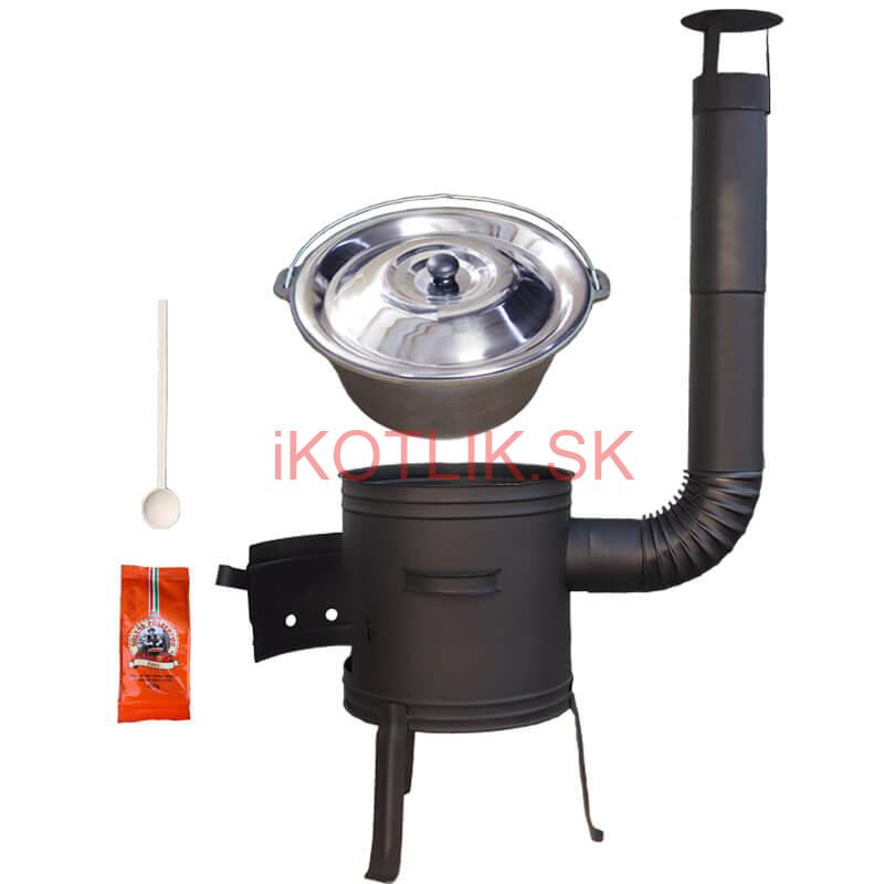 Liatinový kotlík 10,8 L + kotlina 33 cm (1 mm) + žiaruvzdorná farba Plus 700