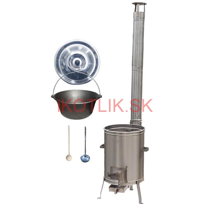 Liatinový kotlík bez povrchovej úpravy 10,8 L + Nerezová kotlina 33 LUX