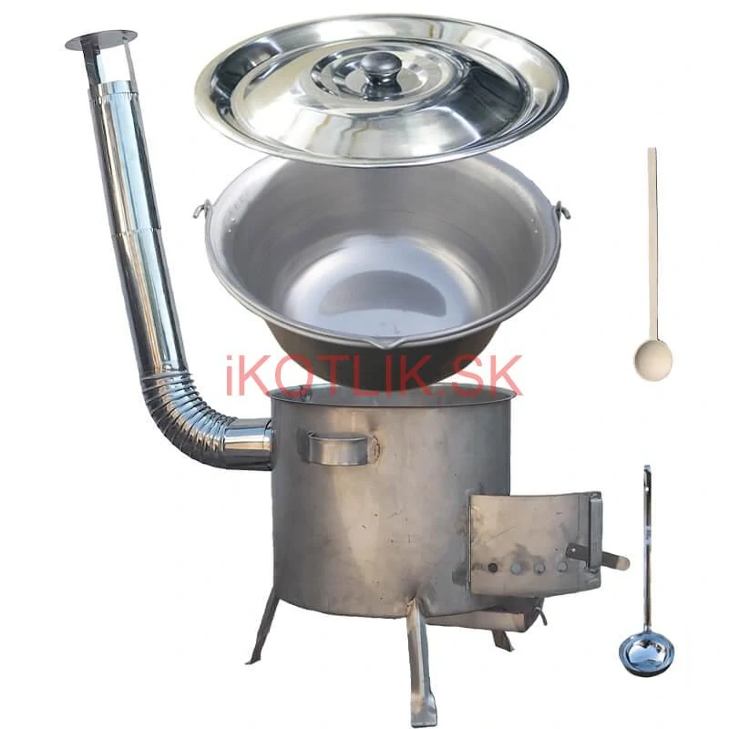 Nerezový kotlík 30 L (1,5 mm) + nerezová kotlina 45 cm (1,5 mm) STRONG CLASSIC