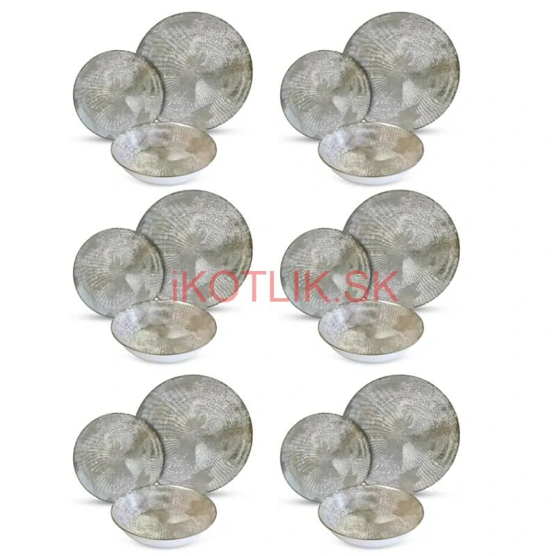 Súprava keramických tanierov 18 ks GREY