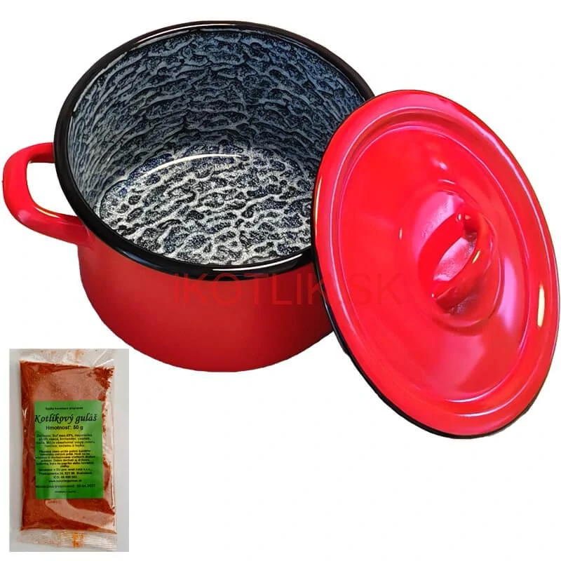 Smaltovaný hrniec s pokrievkou COMBI 0,7 l + korenie na kotlíkový guláš 50 g