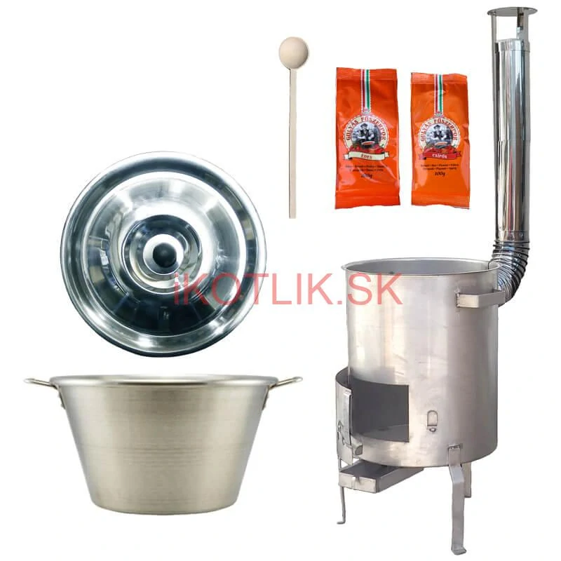 Nerezový kotol 40 L + nerezová kotlina 45 cm 1,5 mm STRONG EXCLUSIVE, + paprikové korenie na guláš