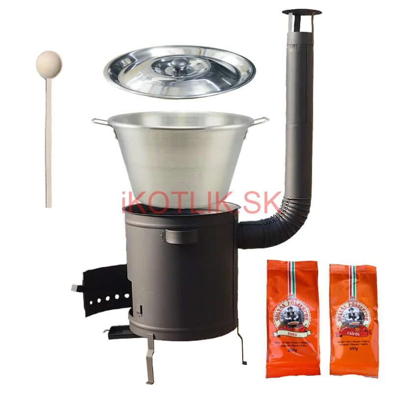 Nerezový kotol 40 L + Hrubostenná kotlina 45 cm (1,5 mm) STRONG Plus 600 + paprikové korenie na guláš