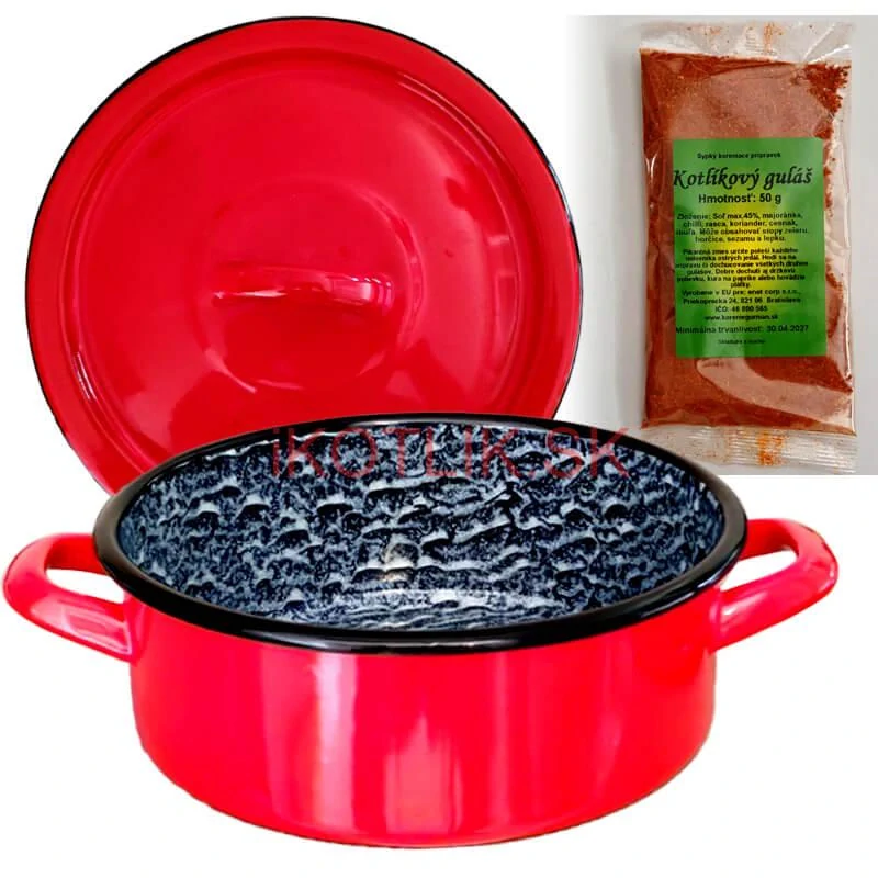Smaltovaný kastról s pokrievkou COMBI 2,75 l + korenie na kotlíkový guláš 50 g