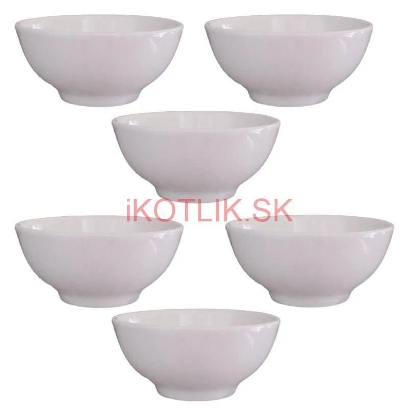 Keramické misky na servírovanie gulášu 15 cm 6 ks biele