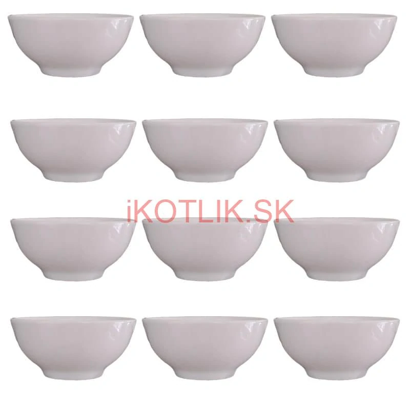 Keramické misky na servírovanie gulášu 15 cm 12 ks biele