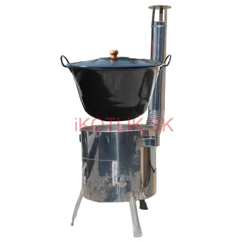 Smaltovaný kotol 70 L + nerezová kotlina 53 cm LUSTRO