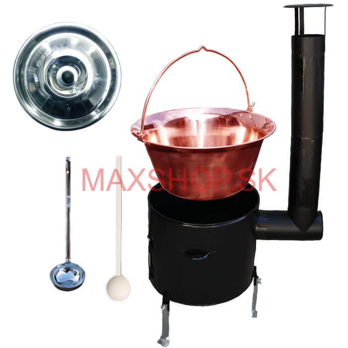 Kotlíkový gulášový set + medený kotlík 20 L Smalt Easy party