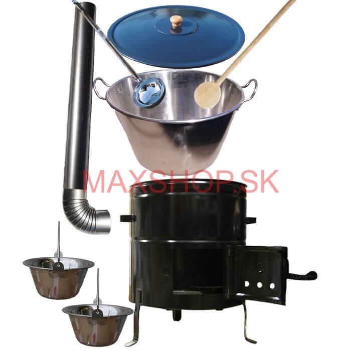 Zabíjačková súprava + nerezový kotol 60 L + 2 servírovacie kotlíky