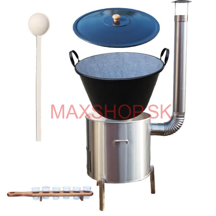 Zabíjačková súprava + smaltovaný kotol 50 L + štamperlíky
