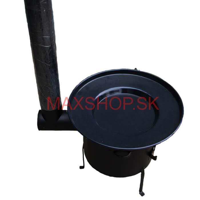 Smaltovaná grilovácia panvica s reťazou 56 cm